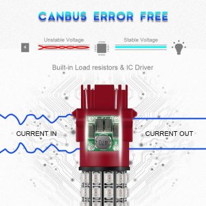 GLOFE 3156 3157 Red LED Bulbs Super Bright 3056 3057KX 4157K 3047K 3157LL 4057K 3457 3057 4157 Brake Stop Tail, Turn Signal Lights Taillights for Cars, Trucks, Motorcycles, Super Bright 2835-SMD 12V