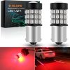 GLOFE BA15S 1156 LED Strobe Brake Stop Lights Bulbs Super Bright 7506 1003 3497 1156 Flashing Strobe Alert LED Bulbs for Cars, Trucks, Pure Red