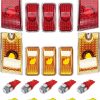 GLOFE Replacement for Hummer H2 2003-2009 Cab Roof Light Housing and 2005-2009 Hummer H2 SUT Cab Roof Top Clearance Marker LED Light Lamps with T10 194 168 W5W LED Bulbs 5 Amber + 5 Red