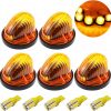 GLOFE Roof Running Cab Marker Light Amber Cover Lens Base Kit Specifically Designed Compatibility with C K Series 1973-1987 Pickup Truck, Enhancing Visibility and Style