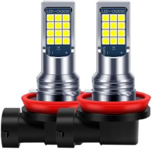 GLOFE Switchback Strobe Flash 24LED H11 H9 H8 H16JP White & Pink Purple Fog Light Bulbs Driving DRL Daytime Running Light